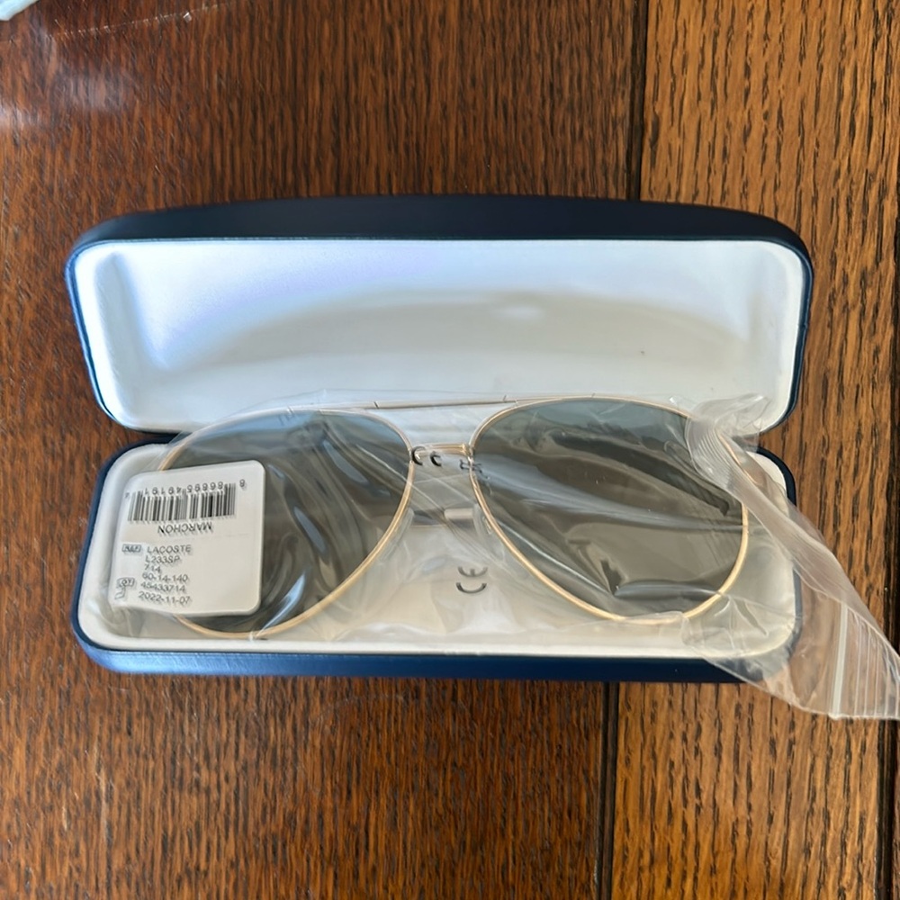 NWT Lacoste Alligator Aviator Sunglasses